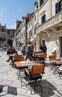 Street cafe in the historic centre