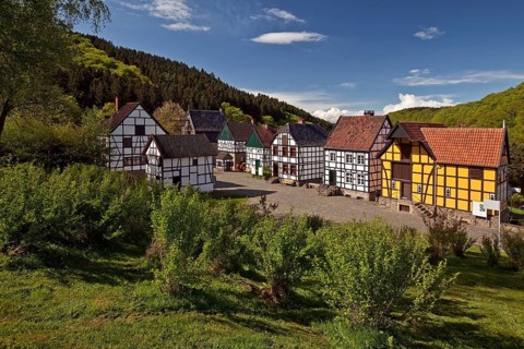 Half-timbered houses in the Open Air Museum