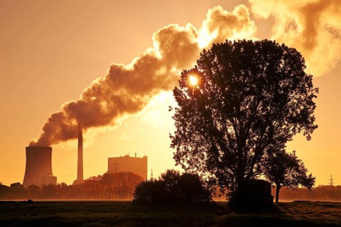 Heyden power plant at sunrise