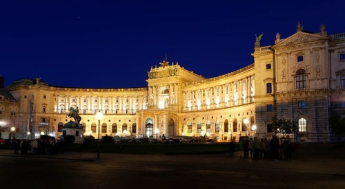 Hofburg palace in the evening
