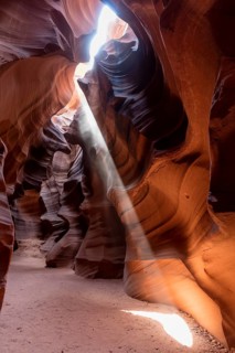 Sunbeam filters through rocks at lunchtime