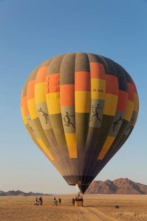 Passengers aboard the hot air ballon