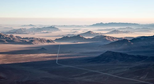 Isolated mountain ridges and C27 gravel road