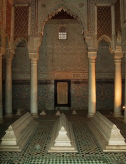 Central room of the Saadian Tombs mausoleum in the Medina