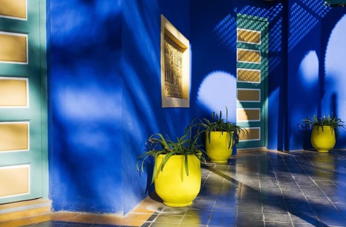 Architectural detail in Majorelle Garden
