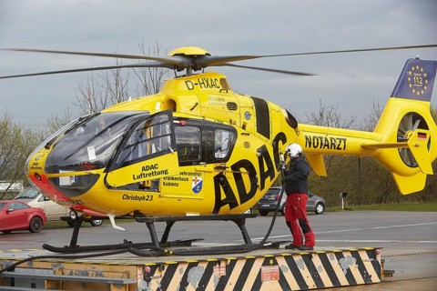 ADAC rescue helicopter Eurocopter EC 135 refueling