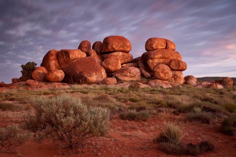Devil's Marbles after sunset