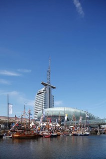 Sailboats with colorful flags