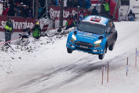 Rally car in flight