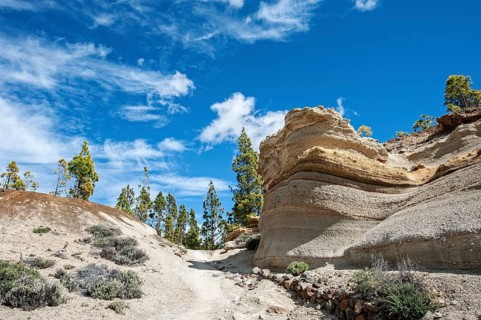 Hiking path to the Paisaje Lunar pumice columns near Vilaflor