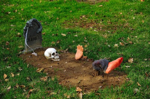 Halloween skeleton graveyard