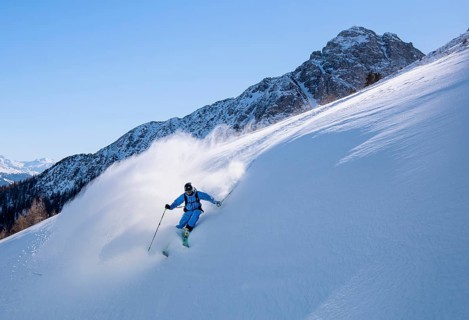 Freerider off-piste in deep snow