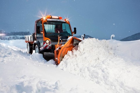 Snowplow removing snow