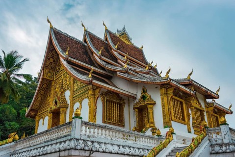 Buddhist temple Haw Pha Bang at the Royal Palace