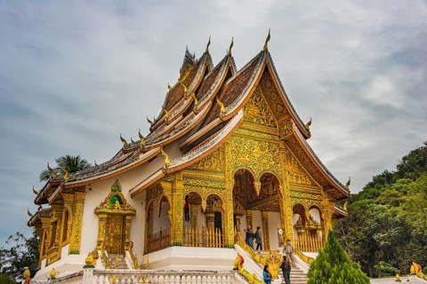 Buddhist temple Haw Pha Bang at the Royal Palace
