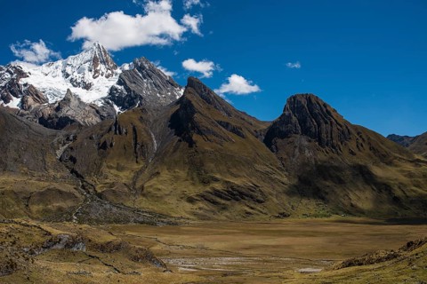 Snow-capped mountains and rocks