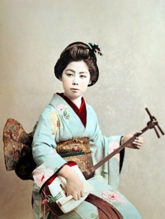 Geisha playing shamisen