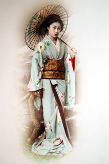Geisha with umbrella