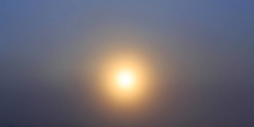 Sun penetrate through fog