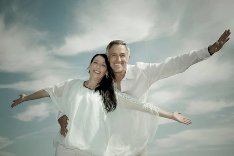 Woman and middle-aged man