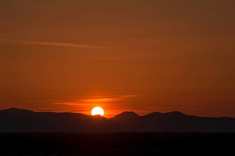 Sunset with the Vosges Mountains in backlight