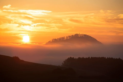 Foggy view of Hohenhewen
