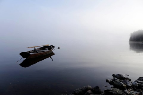 Rowboat in the lake