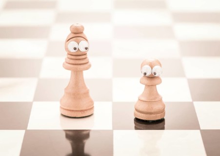 Chess pieces with eyes