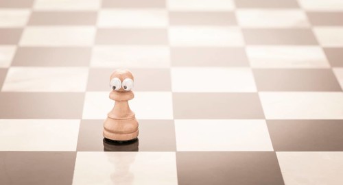 Chess piece with eyes