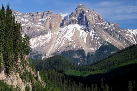 Cathedral Mountain with the Cathedral Crags in the middle