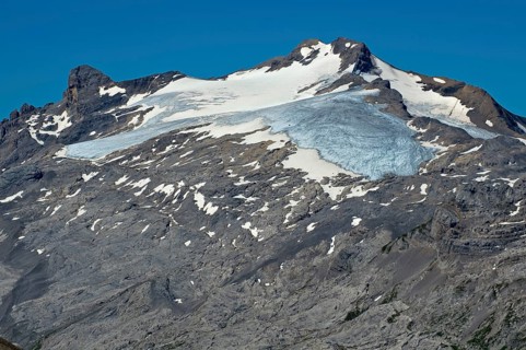 Summit of Mt Wildhorn with remnants of the glacier Glacier du Wildhorn
