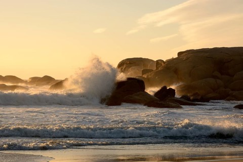 Waves on the beach of Camps Bay