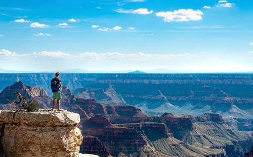 Man standing on rock
