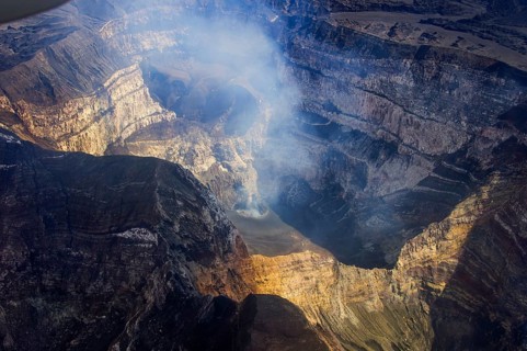 Smoking Ambrym volcano