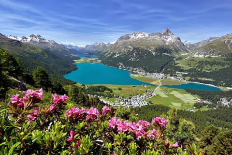 Surlej and Silvaplana with Upper Engadine lakes