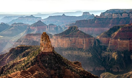 View from Point Imperial to Mount Hayden in canyon landscape
