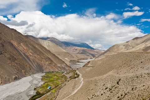 View into a deep river valley