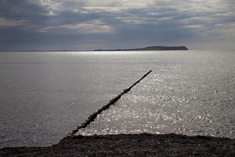 Baltic Sea coast with backlighting