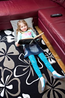 Girl reading at home
