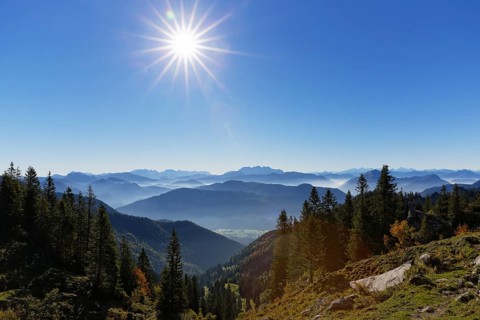 View from the slopes of Mt Kampenwand to the southeast