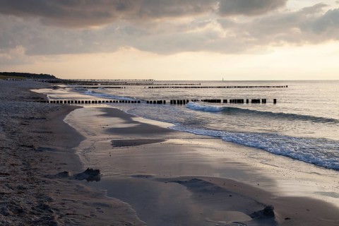 Baltic Sea coast in the evening light