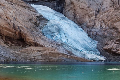 Briksdalsbreen glacier tongue of Jostedalsbreen Glacier