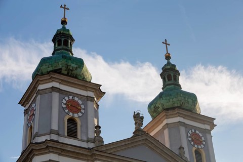 Twin onion domes of the Collegiate Basilica of Waldsassen