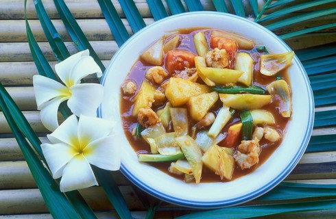 Sweet and sour prawns