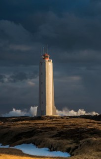 Malariff Lighthouse with surf on the Atlantic coast