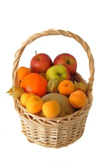 Fruit basket with fresh fruit