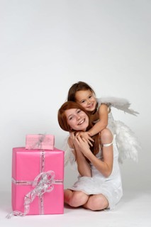 Two girls as angels