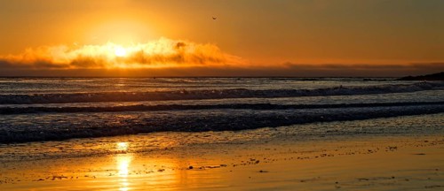 Sunset on the Pacific coast near Cambria