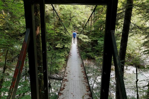Suspension bridge across the Subersbach creek