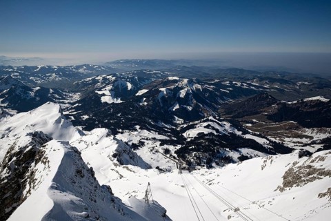 View from Mt Santis to the Schwagalp valley station
